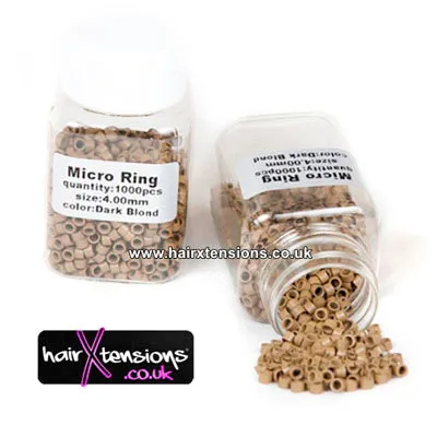 1000 Dark Blonde Micro-Rings 4mm (Non-Silicone)