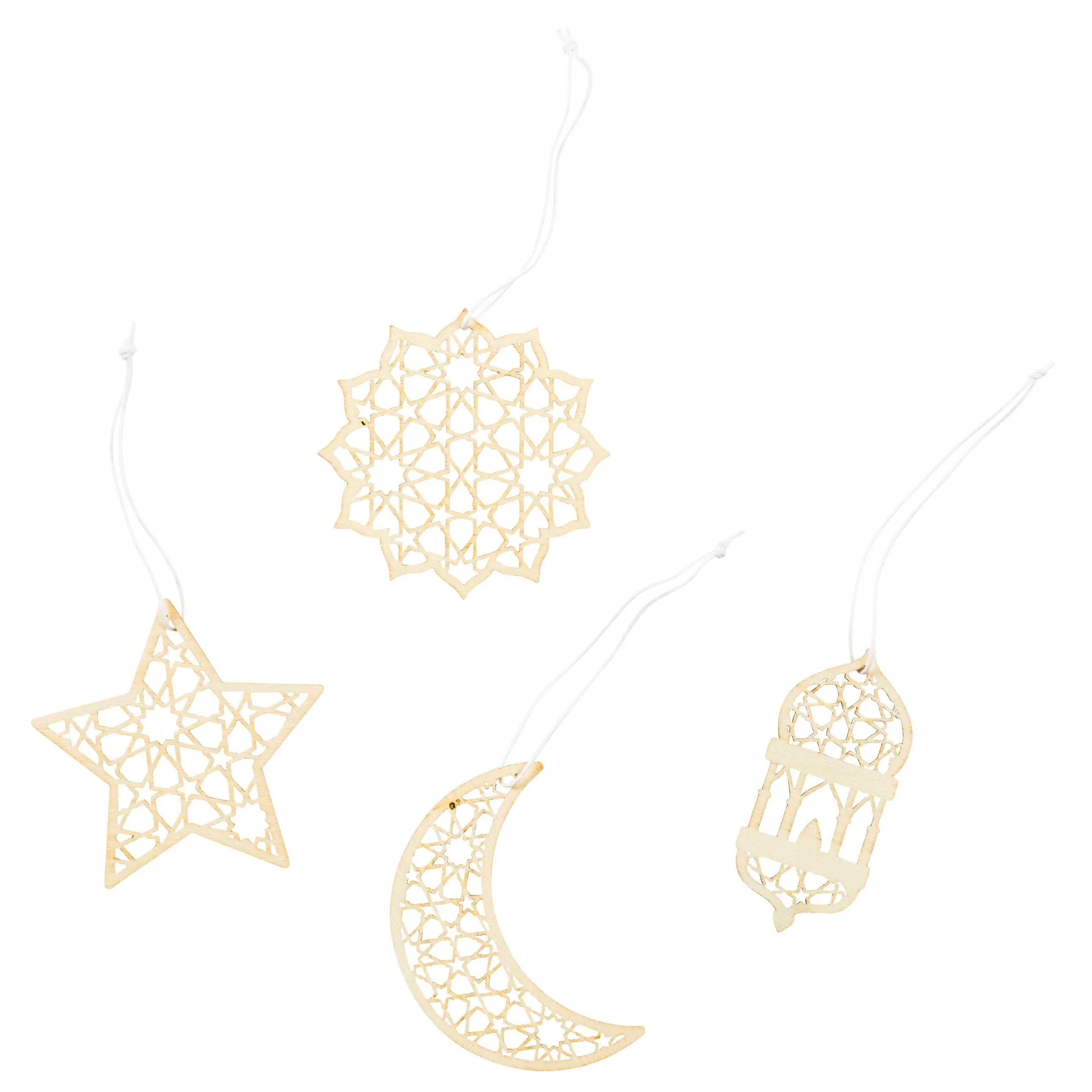 12 Wooden Pendants for Ramadan