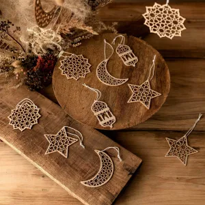 12 Wooden Pendants for Ramadan