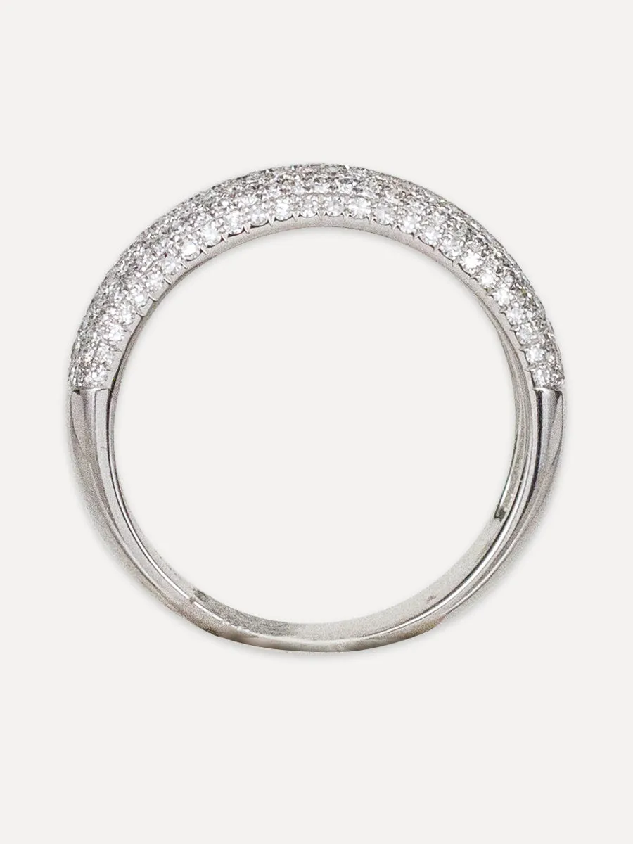 14K Pavé Diamond Wide Partway Band