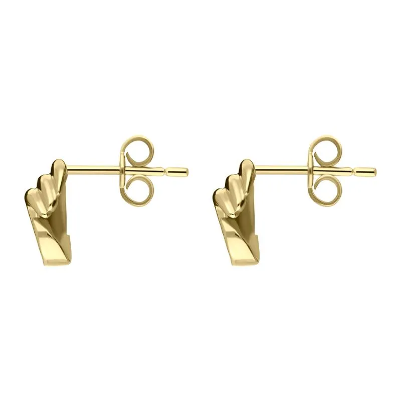 18ct Yellow Gold Diamond Swirl Stud Earrings D