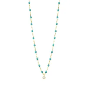 18K Gold & Turquoise Green Resin "Classic Supreme" Diamond Necklace