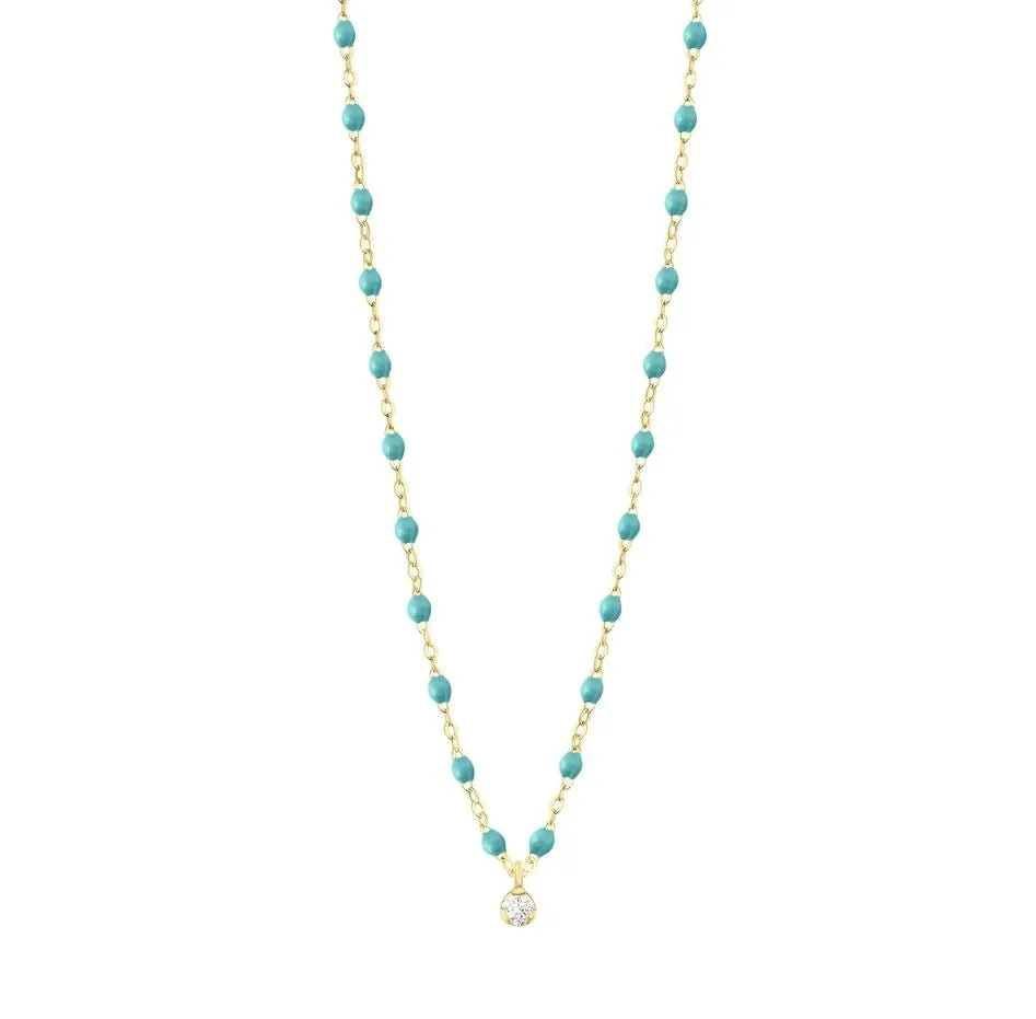 18K Gold & Turquoise Green Resin "Classic Supreme" Diamond Necklace