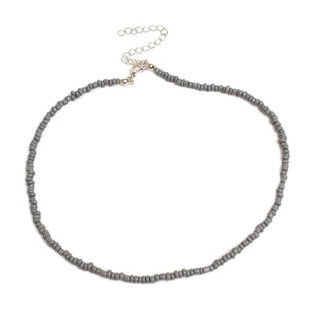 1pc Bohemian Style Ladies Choker Necklace Creative Fashion Bohemian Beaded Necklace Bead Choker Jewelry Accessories