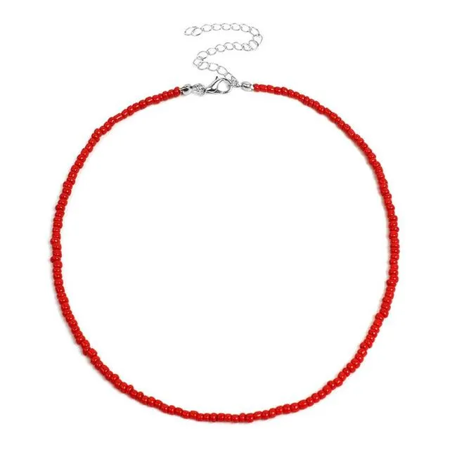 1pc Bohemian Style Ladies Choker Necklace Creative Fashion Bohemian Beaded Necklace Bead Choker Jewelry Accessories
