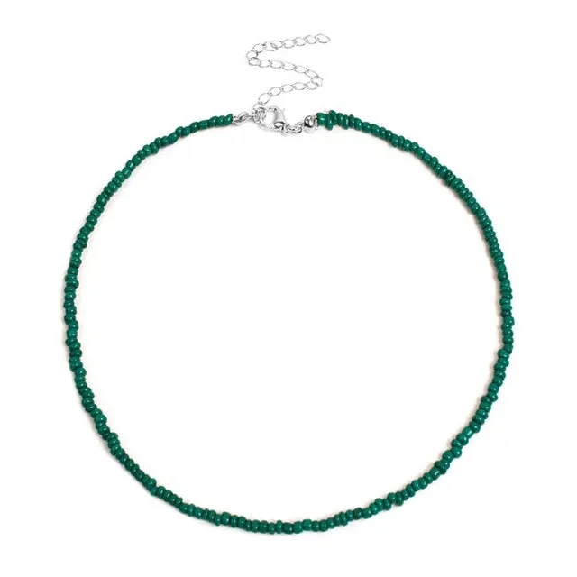 1pc Bohemian Style Ladies Choker Necklace Creative Fashion Bohemian Beaded Necklace Bead Choker Jewelry Accessories