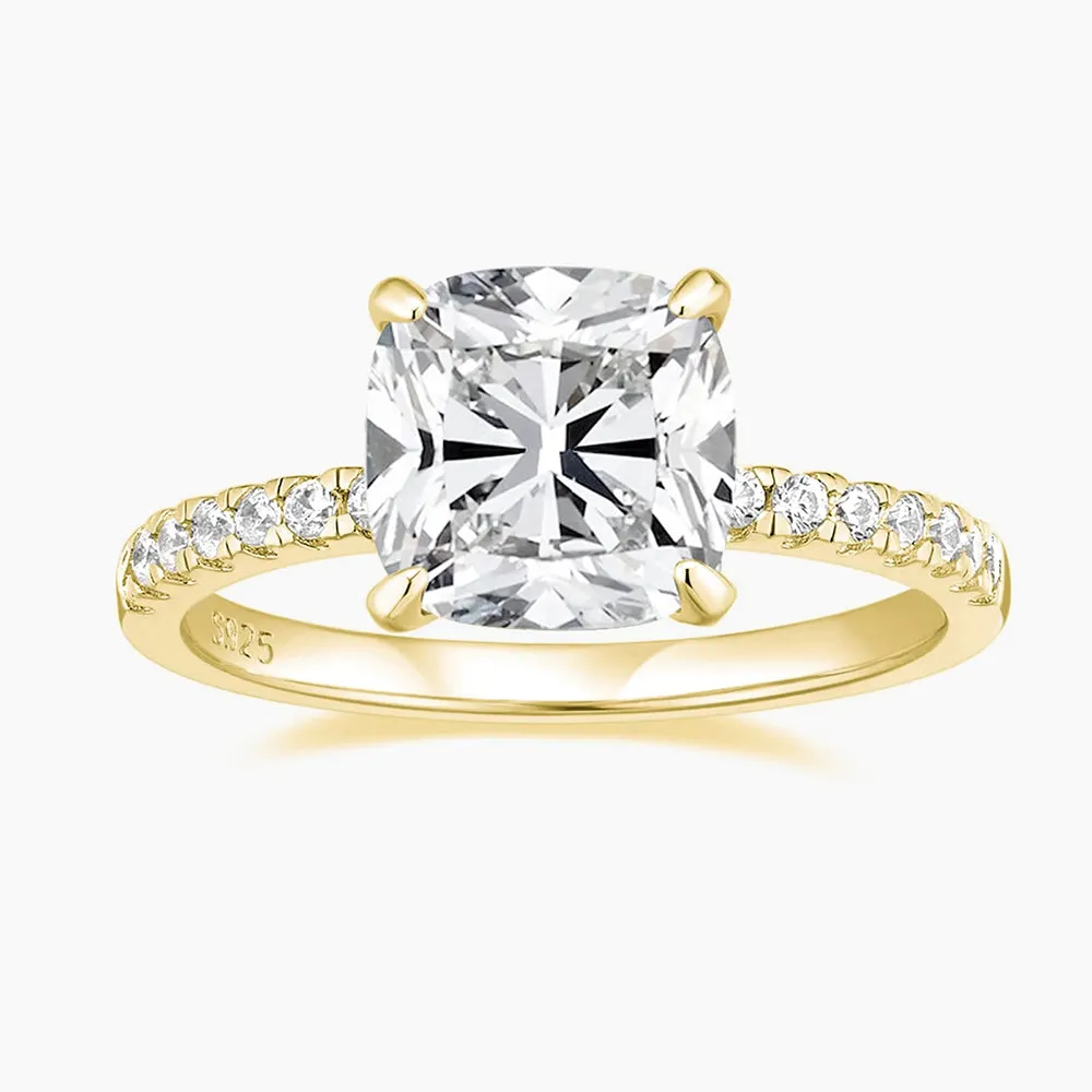 2CT Cushion Cut Cubic Zironia Wedding Ring in Sterling Silver