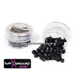 4mm Black Silicone Lined Micro Rings - Approx 100pcs
