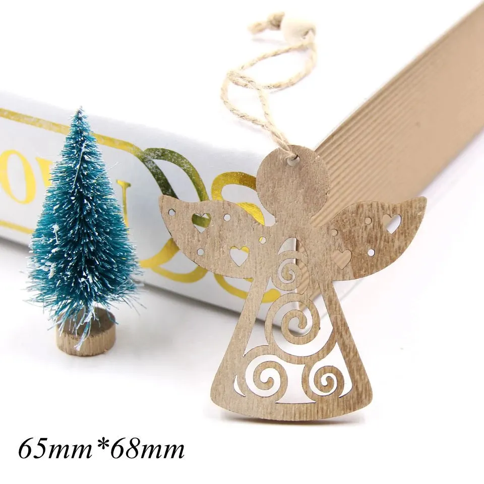 6 Piece Christmas Snowflakes Wooden Pendant Ornaments