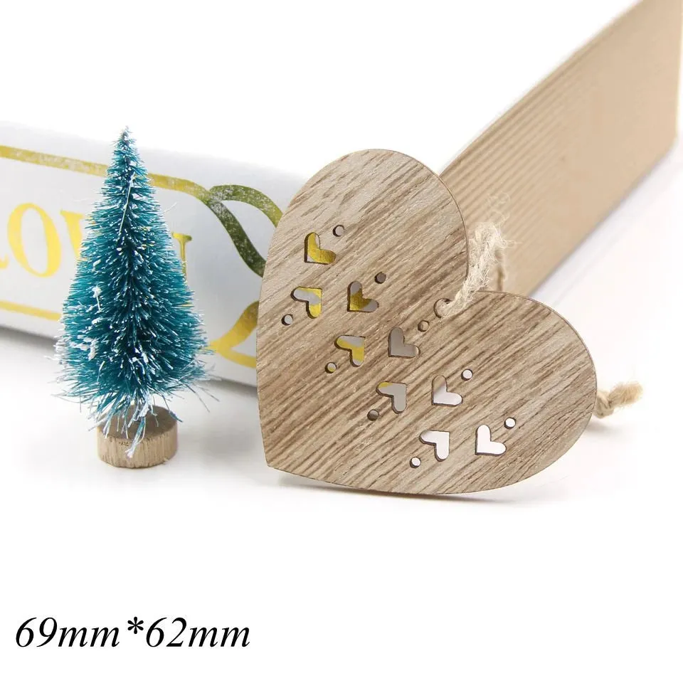 6 Piece Christmas Snowflakes Wooden Pendant Ornaments