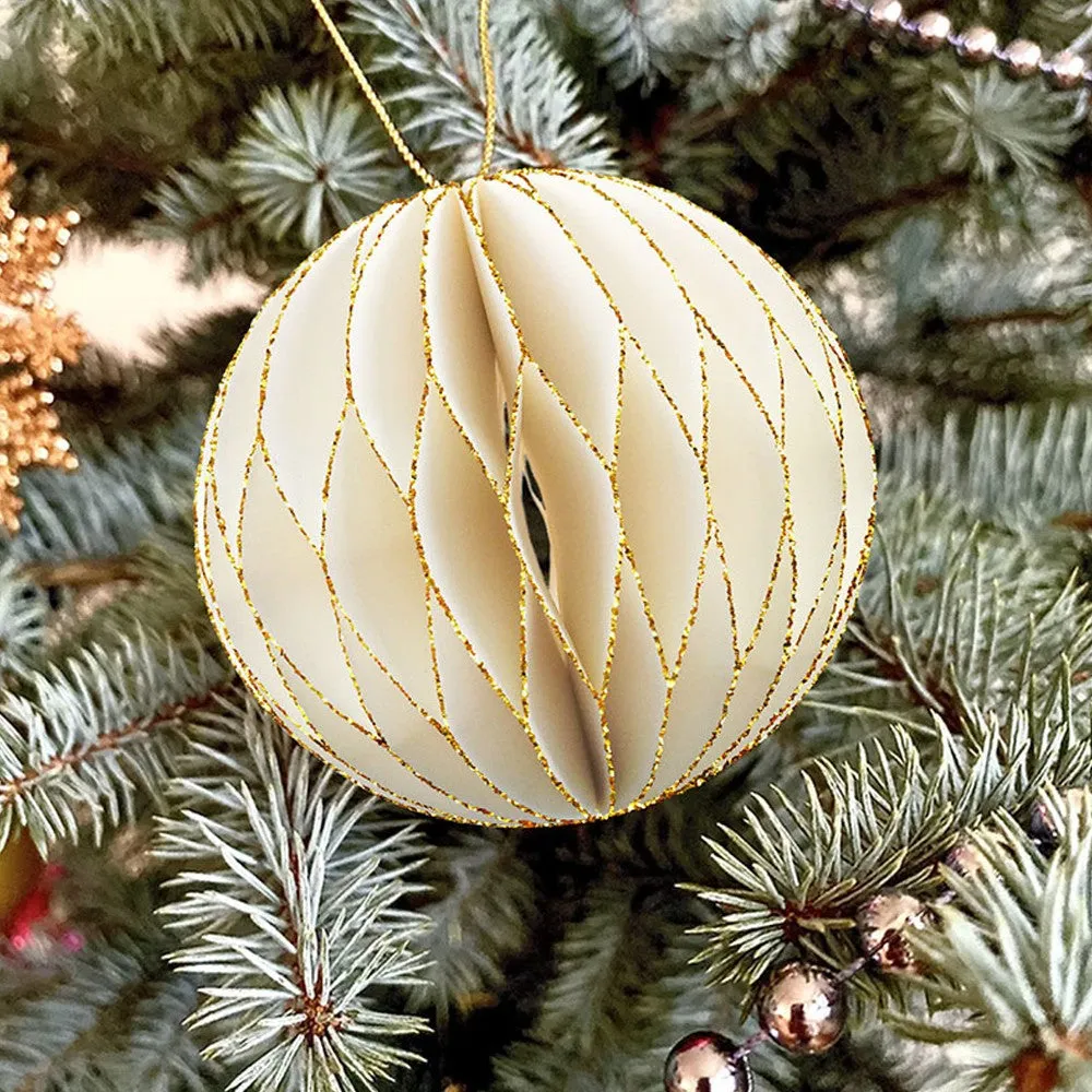 6Pcs Christmas Tree Honeycomb Ball Hanging Pendants