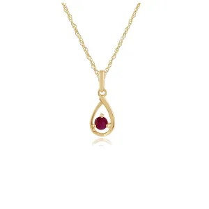 9 karat Gelbes Gold Rubin 18zoll Halskette
