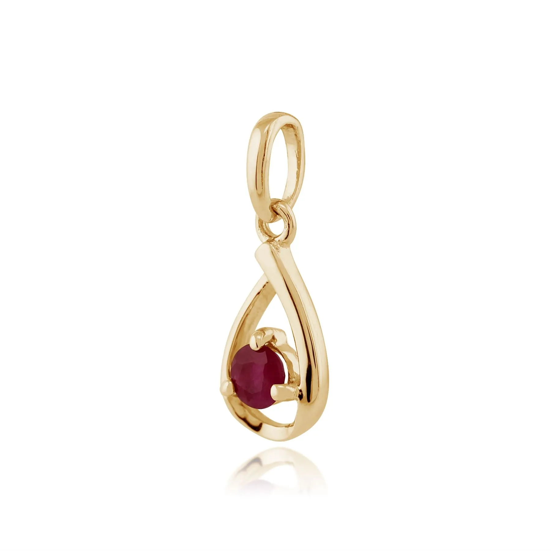 9 karat Gelbes Gold Rubin 18zoll Halskette