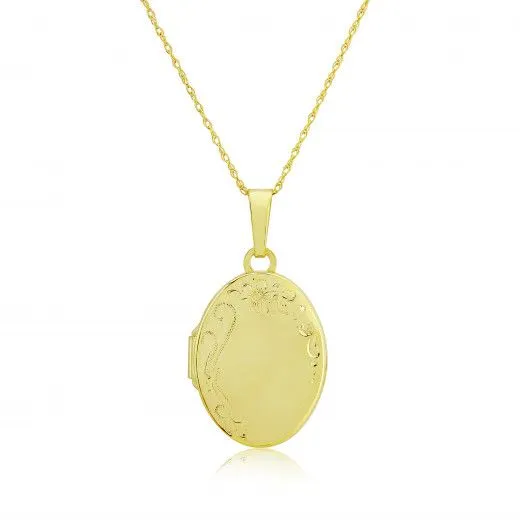 9ct Yellow Gold Oval Locket