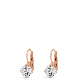 Absolute Classic Rose Gold & Solitaire French Hook Earrings - Small