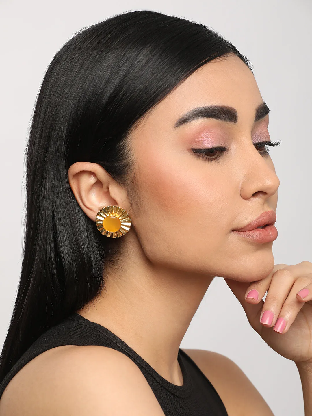 Amber Statement Studs