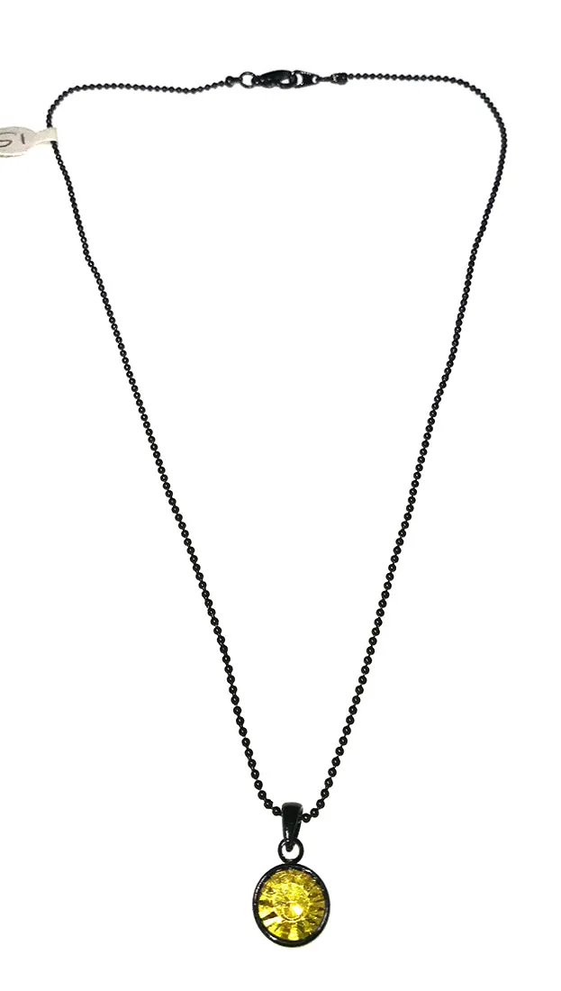 Apparel Addiction Jewelry Single Stone Necklace in Yellow