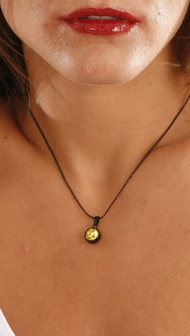 Apparel Addiction Jewelry Single Stone Necklace in Yellow