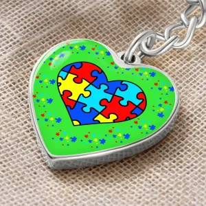Autism Spectrum Awareness and Love Key Chain Holiday Customizable Gift for Teacher Christmas Present Festive Unique Special Needs Gift