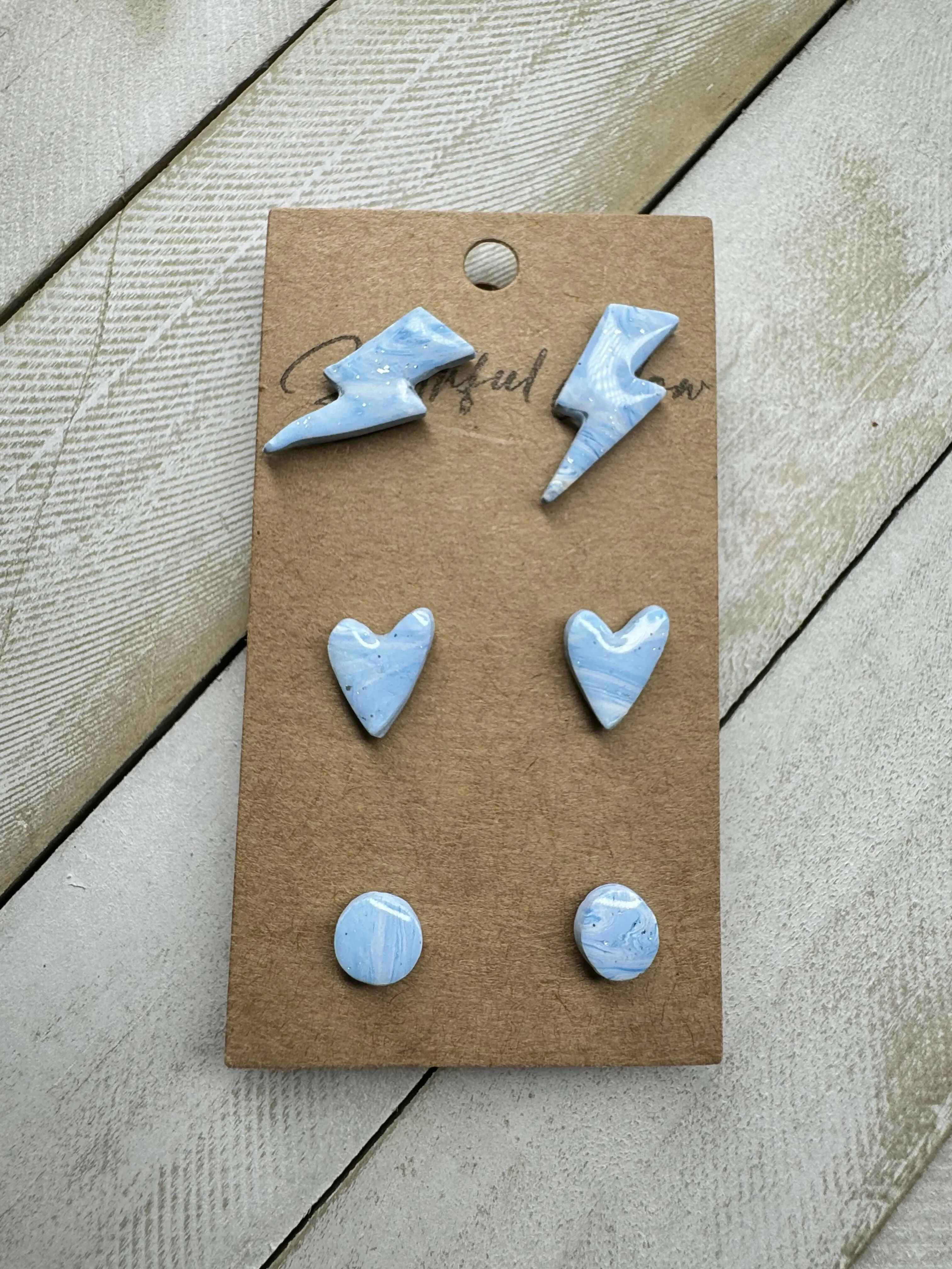 Baby Blue Stud Trio