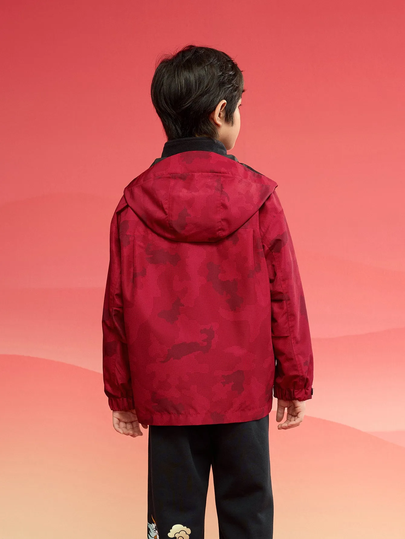 Balabala Children Clothes Children Jacket 2025 New Winter Boy Cotton Jacket Waterproof Twin-Set New Year's Outfit