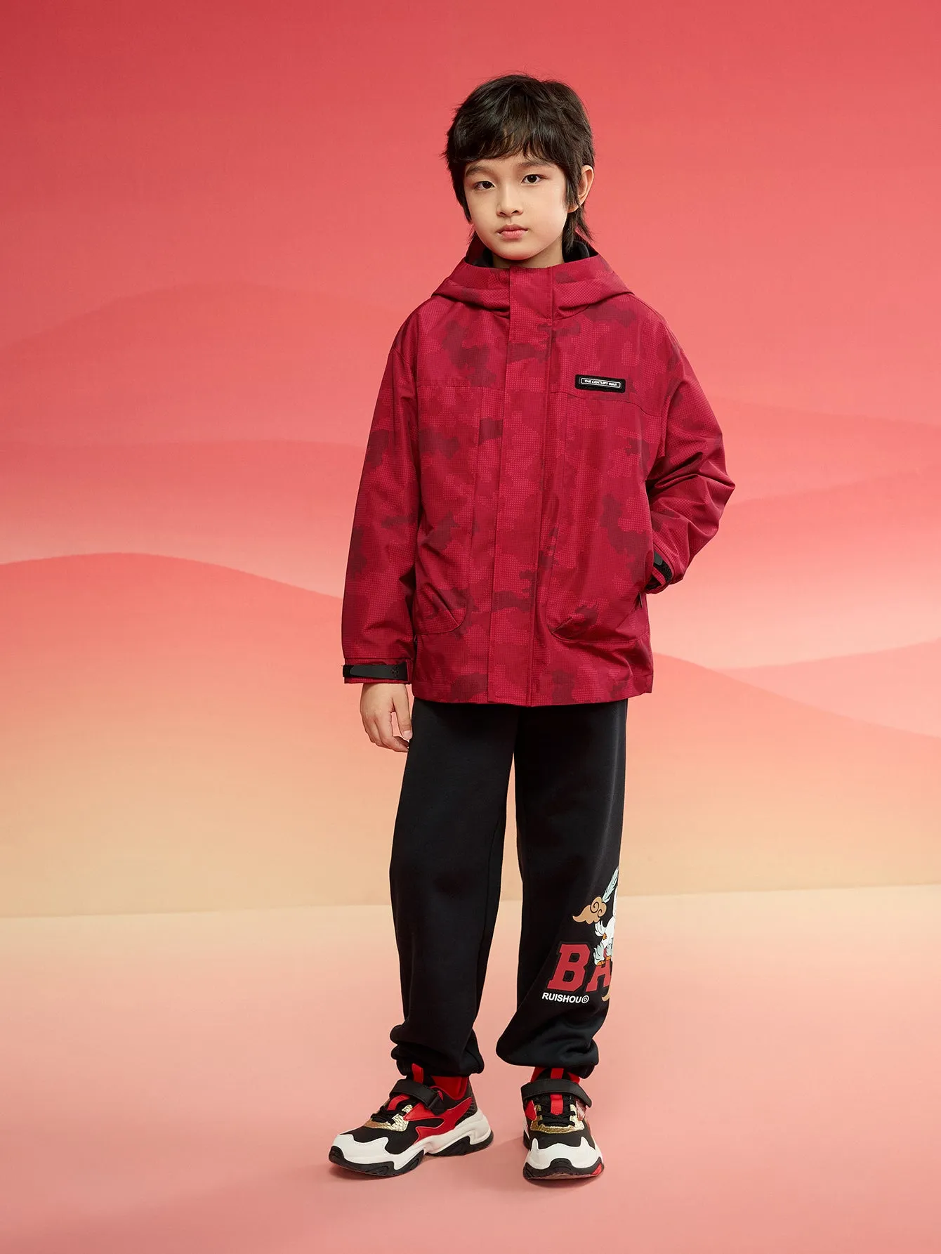 Balabala Children Clothes Children Jacket 2025 New Winter Boy Cotton Jacket Waterproof Twin-Set New Year's Outfit
