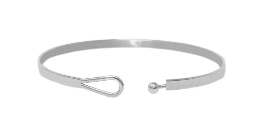Believe- Silver Thin Hook Bracelet