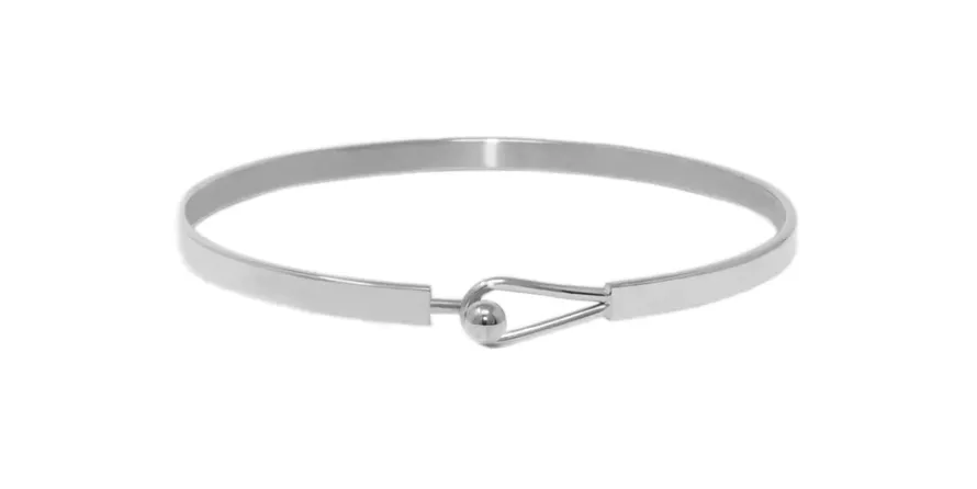 Believe- Silver Thin Hook Bracelet