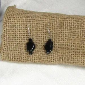 Black Onyx Drop Earrings