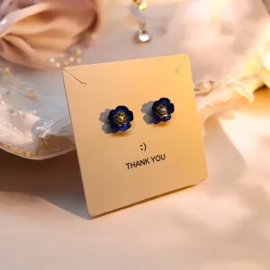 Blue Blossom Pearl Stud Earrings