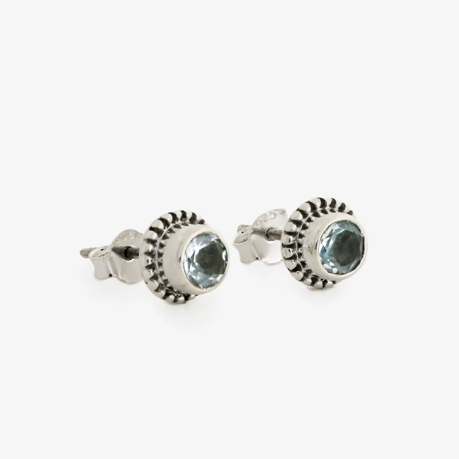 Blue Topaz Dotted Studs
