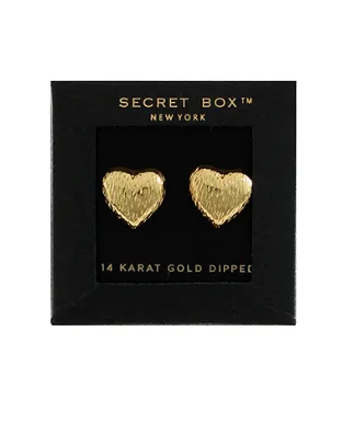 Brushed Heart Stud Earrings
