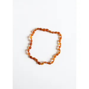 Canyon Leaf Raw Cognac Classic Amber Necklace - 13 inch