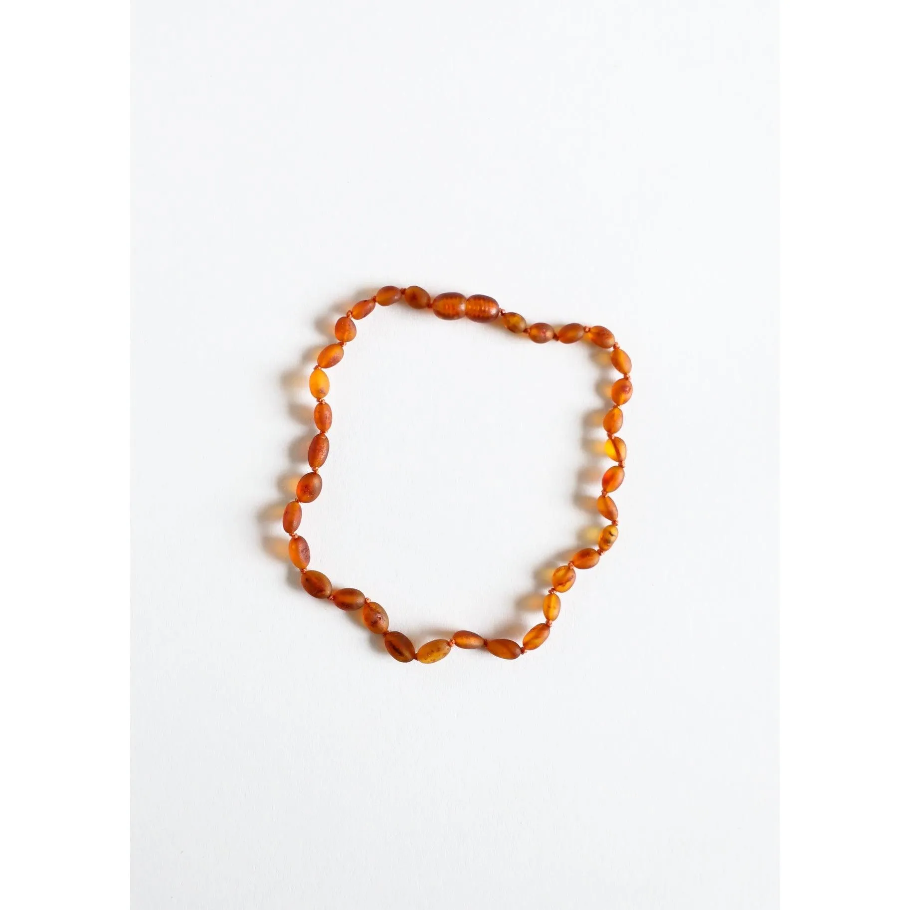 Canyon Leaf Raw Cognac Classic Amber Necklace - 13 inch