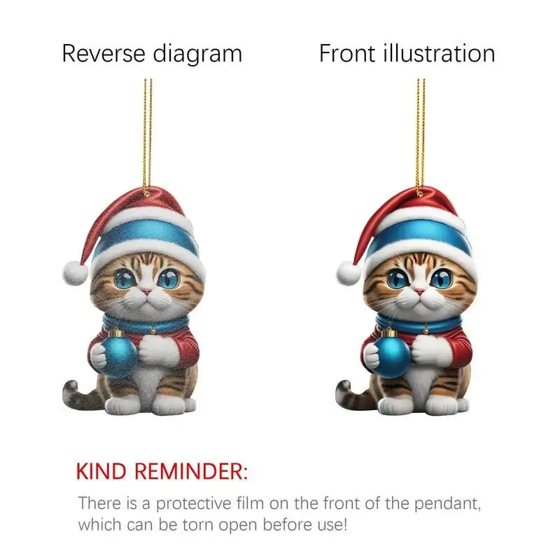 Cat Christmas tree pendants