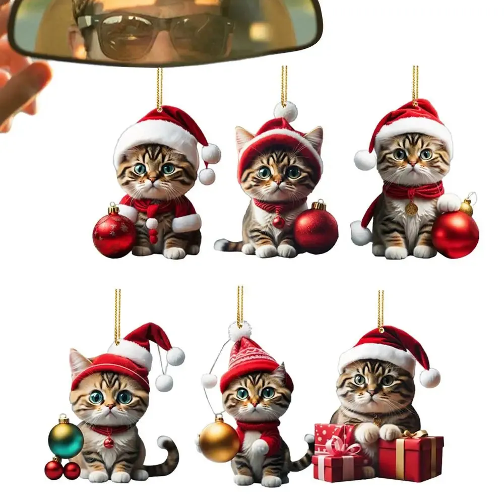 Cat Christmas tree pendants