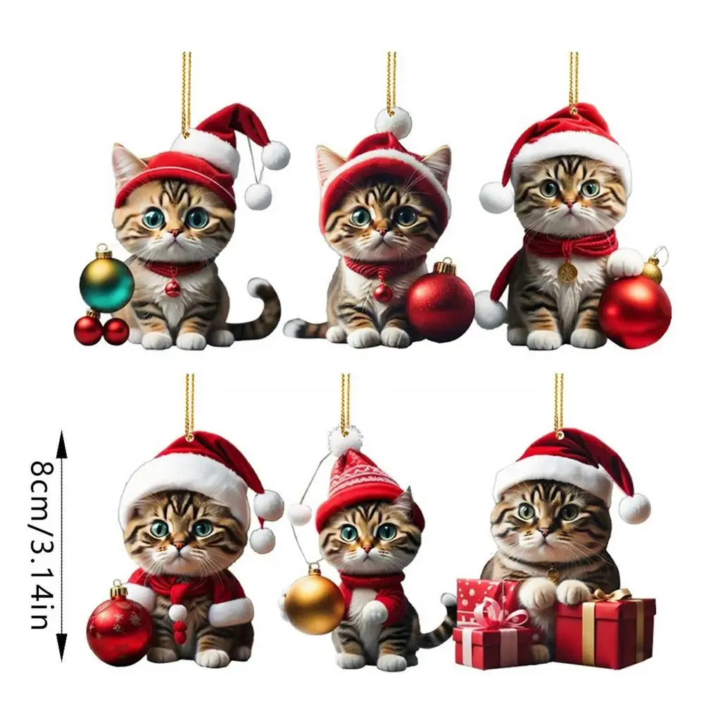Cat Christmas tree pendants