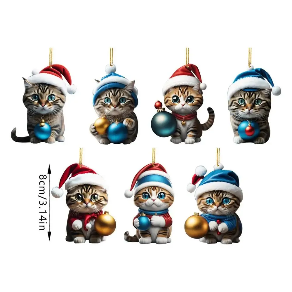 Cat Christmas tree pendants