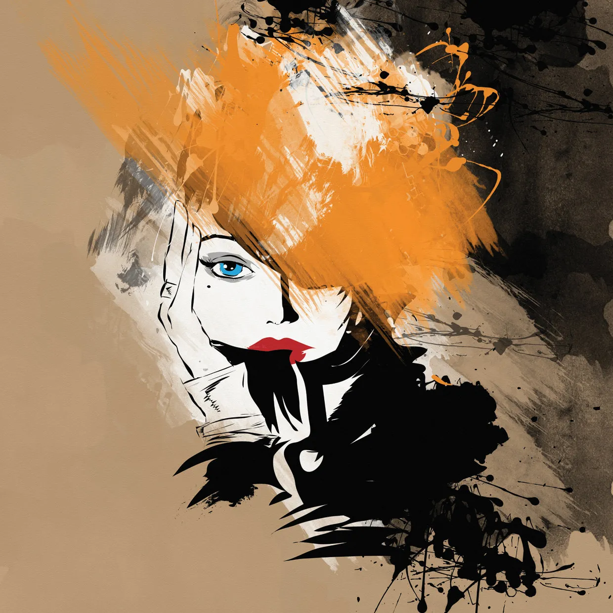 Chic Girl in Abstract