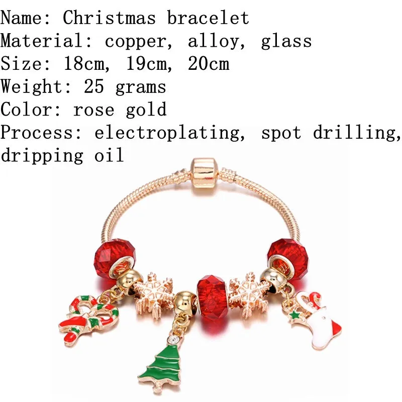 Christmas Holiday Strand Bracelet for Women Girls