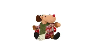 Christmas Snowman & Elk Plaid Button Doll Pendant Ornaments