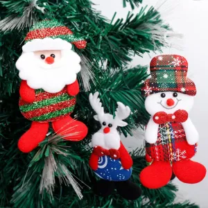 Christmas Tree Plush Doll Ornaments – Santa Claus & Snowman Hanging Pendants for Festive Home Décor & Holiday Gifts