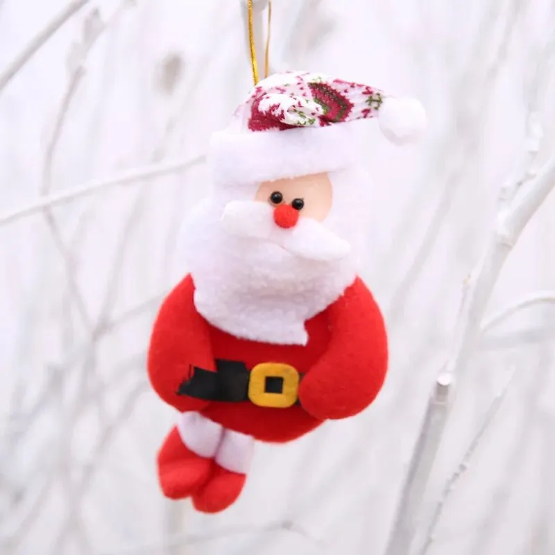Christmas Tree Plush Doll Ornaments – Santa Claus & Snowman Hanging Pendants for Festive Home Décor & Holiday Gifts