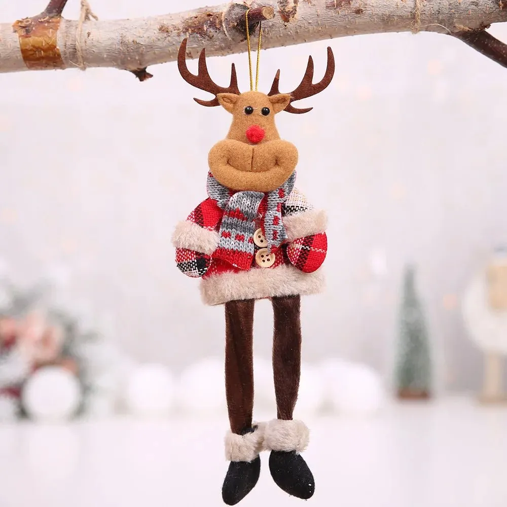 Christmas Tree Plush Doll Ornaments – Santa Claus & Snowman Hanging Pendants for Festive Home Décor & Holiday Gifts