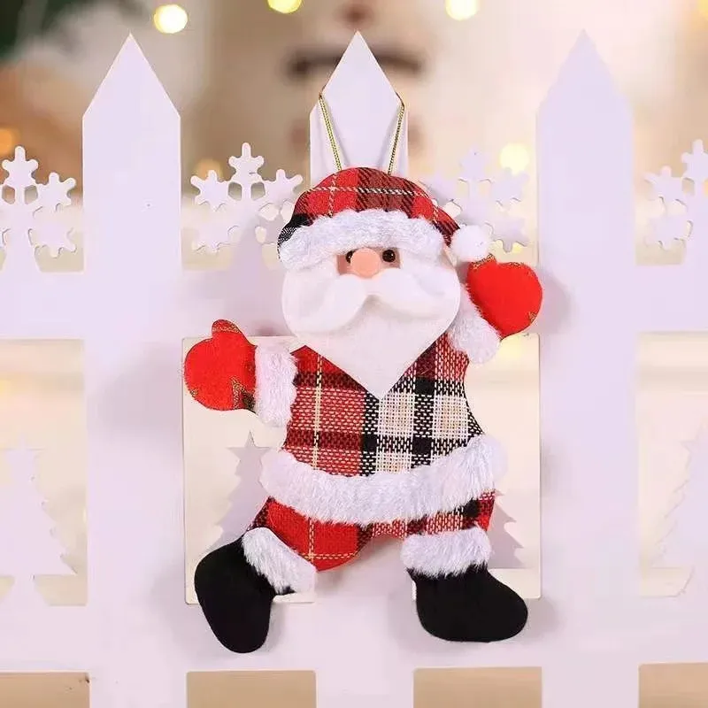 Christmas Tree Plush Doll Ornaments – Santa Claus & Snowman Hanging Pendants for Festive Home Décor & Holiday Gifts
