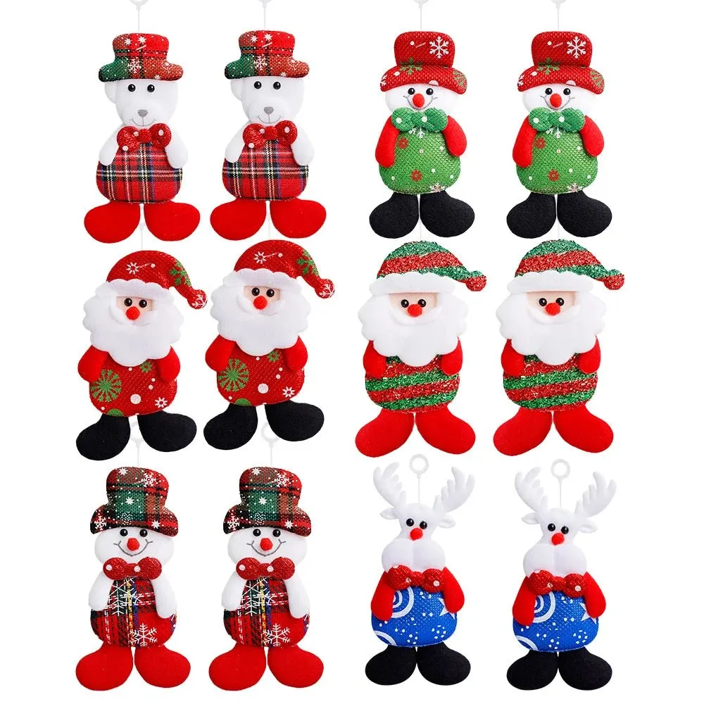 Christmas Tree Plush Doll Ornaments – Santa Claus & Snowman Hanging Pendants for Festive Home Décor & Holiday Gifts