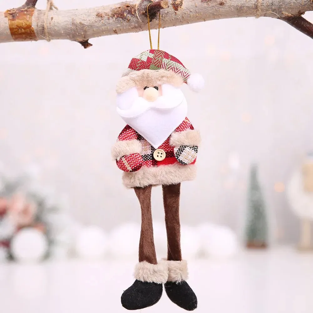 Christmas Tree Plush Doll Ornaments – Santa Claus & Snowman Hanging Pendants for Festive Home Décor & Holiday Gifts
