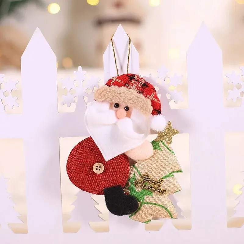 Christmas Tree Plush Doll Ornaments – Santa Claus & Snowman Hanging Pendants for Festive Home Décor & Holiday Gifts
