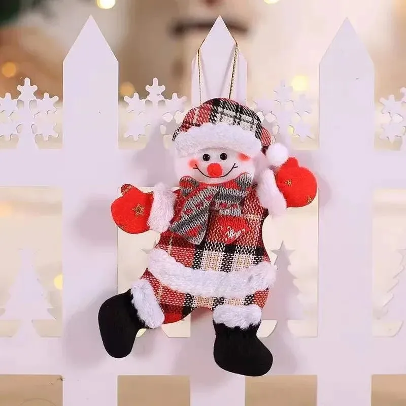 Christmas Tree Plush Doll Ornaments – Santa Claus & Snowman Hanging Pendants for Festive Home Décor & Holiday Gifts