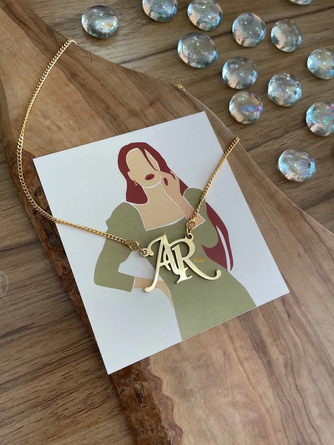 Classic Monogram Necklace With Intertwined Personalised Initials Of 2 Letters